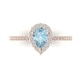 thumbnail image 1 of Halo Engagement Ring for Women - 0.755ct Simulated Blue Diamond in 14K Rose Gold Promise Ring, 1 of 7