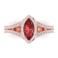 thumbnail image 1 of Halo Engagement Ring for Women - 1.2ct Natural Garnet in 14K Rose Gold Promise Ring, 1 of 6