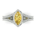 thumbnail image 1 of Halo Engagement Ring for Women - 1.2ct Simulated Yellow Diamond in 14K White Gold Promise Ring, 1 of 6