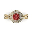thumbnail image 1 of Halo Engagement Ring for Women - 1.3125ct Natural Garnet in 18K Yellow Gold Promise Ring, 1 of 6