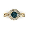 thumbnail image 1 of Halo Engagement Ring for Women - 1.3125ct Natural London Blue Topaz in 14K Yellow Gold Promise Ring, 1 of 8