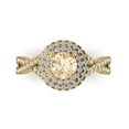 thumbnail image 1 of Halo Engagement Ring for Women - 1.3125ct Natural Morganite in 18K Yellow Gold Promise Ring, 1 of 6