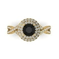 thumbnail image 1 of Halo Engagement Ring for Women - 1.3125ct Natural Onyx in 14K Yellow Gold Promise Ring, 1 of 6