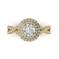 thumbnail image 1 of Halo Engagement Ring for Women - 1.3125ct Simulated Diamond in 14K Yellow Gold Promise Ring, 1 of 8