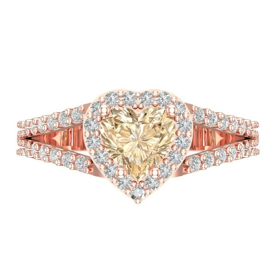 Halo Engagement Ring for Women - 1.49ct Natural Morganite in 18K Rose Gold Promise Ring