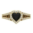 thumbnail image 1 of Halo Engagement Ring for Women - 1.49ct Natural Onyx in 14K Yellow Gold Promise Ring, 1 of 6