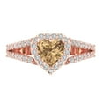 thumbnail image 1 of Halo Engagement Ring for Women - 1.49ct Simulated Champagne Diamond in 14K Rose Gold Promise Ring, 1 of 8
