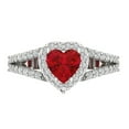 thumbnail image 1 of Halo Engagement Ring for Women - 1.49ct Simulated Ruby in 14K White Gold Promise Ring, 1 of 6