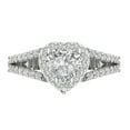 thumbnail image 1 of Halo Engagement Ring for Women - 1.49ct White Sapphire in 14K White Gold Promise Ring, 1 of 6