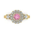 thumbnail image 1 of Halo Engagement Ring for Women - 1.4ct Simulated Pink Diamond in 14K Yellow Gold Promise Ring, 1 of 6