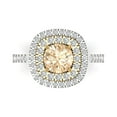 thumbnail image 1 of Halo Engagement Ring for Women - 1.615ct Natural Morganite in 14K White/Yellow Gold Promise Ring, 1 of 8