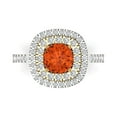 thumbnail image 1 of Halo Engagement Ring for Women - 1.615ct Simulated Red Diamond in 14K White/Yellow Gold Promise Ring, 1 of 6