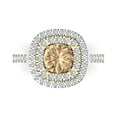 thumbnail image 1 of Halo Engagement Ring for Women - 1.615ct Yellow Moissanite in 14K White/Yellow Gold Promise Ring, 1 of 6