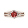thumbnail image 1 of Halo Engagement Ring for Women - 1.83ct Natural Garnet in 14K Rose Gold Promise Ring, 1 of 6