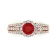 thumbnail image 1 of Halo Engagement Ring for Women - 1.83ct Simulated Pink Tourmaline in 14K Rose Gold Promise Ring, 1 of 8