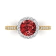 thumbnail image 1 of Halo Engagement Ring for Women - 1.86ct Natural Garnet in 14K White/Yellow Gold Promise Ring, 1 of 8