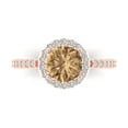 thumbnail image 1 of Halo Engagement Ring for Women - 1.86ct Simulated Champagne Diamond in 14K Rose Gold Promise Ring, 1 of 6