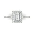 thumbnail image 1 of Halo Engagement Ring for Women - 1.86ct Simulated Diamond in 14K White Gold Promise Ring, 1 of 8