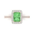 thumbnail image 1 of Halo Engagement Ring for Women - 1.86ct Simulated Green Diamond in 14K Rose Gold Promise Ring, 1 of 6