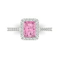 thumbnail image 1 of Halo Engagement Ring for Women - 1.86ct Simulated Pink Diamond in 14K White Gold Promise Ring, 1 of 8