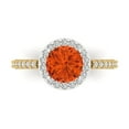 thumbnail image 1 of Halo Engagement Ring for Women - 1.86ct Simulated Red Diamond in 14K White/Yellow Gold Promise Ring, 1 of 6