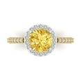 thumbnail image 1 of Halo Engagement Ring for Women - 1.86ct Simulated Yellow Diamond in 14K White/Yellow Gold Promise Ring, 1 of 6