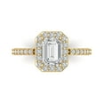 thumbnail image 1 of Halo Engagement Ring for Women - 1.92ct White Sapphire in 18K Yellow Gold Promise Ring, 1 of 6
