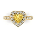 thumbnail image 1 of Halo Engagement Ring for Women - 2.03ct Natural Citrine in 14K Yellow Gold Promise Ring, 1 of 8