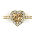 thumbnail image 1 of Halo Engagement Ring for Women - 2.03ct Simulated Champagne Diamond in 14K Yellow Gold Promise Ring, 1 of 8