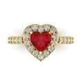 thumbnail image 1 of Halo Engagement Ring for Women - 2.03ct Simulated Pink Tourmaline in 14K Yellow Gold Promise Ring, 1 of 8