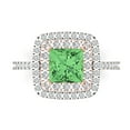 thumbnail image 1 of Halo Engagement Ring for Women - 2.07ct Simulated Green Diamond in 18K White/Rose Gold Promise Ring, 1 of 6