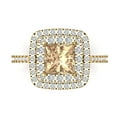 thumbnail image 1 of Halo Engagement Ring for Women - 2.07ct Yellow Moissanite in 14K Yellow Gold Promise Ring, 1 of 6