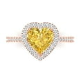 thumbnail image 1 of Halo Engagement Ring for Women - 2.285ct Natural Citrine in 14K Rose Gold Promise Ring, 1 of 6