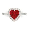 thumbnail image 1 of Halo Engagement Ring for Women - 2.285ct Simulated Ruby in 14K White/Rose Gold Promise Ring, 1 of 6