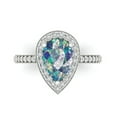 thumbnail image 1 of Halo Engagement Ring for Women - 2.36ct Blue Moissanite in 14K White Gold Promise Ring, 1 of 6
