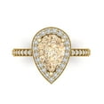 thumbnail image 1 of Halo Engagement Ring for Women - 2.36ct Natural Morganite in 14K Yellow Gold Promise Ring, 1 of 7