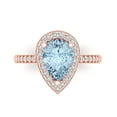 thumbnail image 1 of Halo Engagement Ring for Women - 2.36ct Natural Sky Blue Topaz in 14K Rose Gold Promise Ring, 1 of 6
