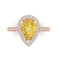 thumbnail image 1 of Halo Engagement Ring for Women - 2.36ct Simulated Yellow Diamond in 14K Rose Gold Promise Ring, 1 of 6