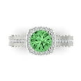 thumbnail image 1 of Halo Engagement Ring for Women - 2.37ct Simulated Green Diamond in 14K White Gold Promise Ring, 1 of 6