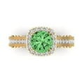 thumbnail image 1 of Halo Engagement Ring for Women - 2.37ct Simulated Green Diamond in 18K Yellow Gold Promise Ring, 1 of 6
