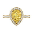 thumbnail image 1 of Halo Engagement Ring for Women - 2.38ct Natural Citrine in 14K Yellow Gold Promise Ring, 1 of 7