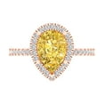 thumbnail image 1 of Halo Engagement Ring for Women - 2.38ct Natural Citrine in 18K Rose Gold Promise Ring, 1 of 6