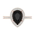 thumbnail image 1 of Halo Engagement Ring for Women - 2.38ct Natural Onyx in 14K Rose Gold Promise Ring, 1 of 7