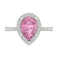 thumbnail image 1 of Halo Engagement Ring for Women - 2.38ct Simulated Pink Diamond in 14K White Gold Promise Ring, 1 of 6