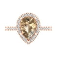 thumbnail image 1 of Halo Engagement Ring for Women - 2.38ct Yellow Moissanite in 18K Rose Gold Promise Ring, 1 of 6