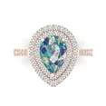 thumbnail image 1 of Halo Engagement Ring for Women - 2.48ct Blue Moissanite in 14K Rose Gold Promise Ring, 1 of 6