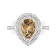 thumbnail image 1 of Halo Engagement Ring for Women - 2.48ct Simulated Champagne Diamond in 14K White/Rose Gold Promise Ring, 1 of 6