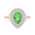 thumbnail image 1 of Halo Engagement Ring for Women - 2.48ct Simulated Green Diamond in 14K Rose Gold Promise Ring, 1 of 6