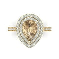 thumbnail image 1 of Halo Engagement Ring for Women - 2.48ct Yellow Moissanite in 14K Yellow Gold Promise Ring, 1 of 6