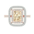 thumbnail image 1 of Halo Engagement Ring for Women - 2.62ct Natural Morganite in 14K Rose/White Gold Promise Ring, 1 of 8